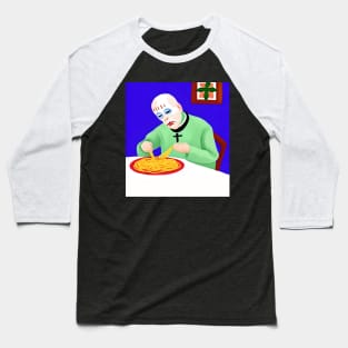 ai generated priest eating spaghetti Baseball T-Shirt